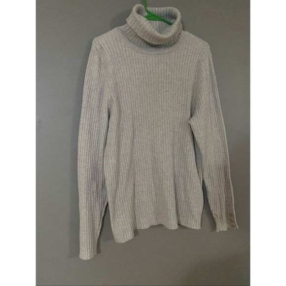 Croft & Barrow Grey Ribbed Turtleneck Sweater Size XXL NWOT - Picture 2 of 6